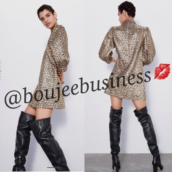 ZARA Leopard Animal Print Dress - Picture 8 of 9